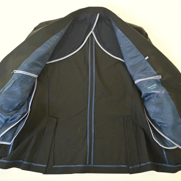 Cole Haan 40S Black Grand OS Wool Soft Shoulder Blazer Suit Jacket Sport Coat‎